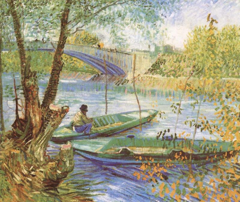 Vincent Van Gogh Flsihing in Spring Spain oil painting art